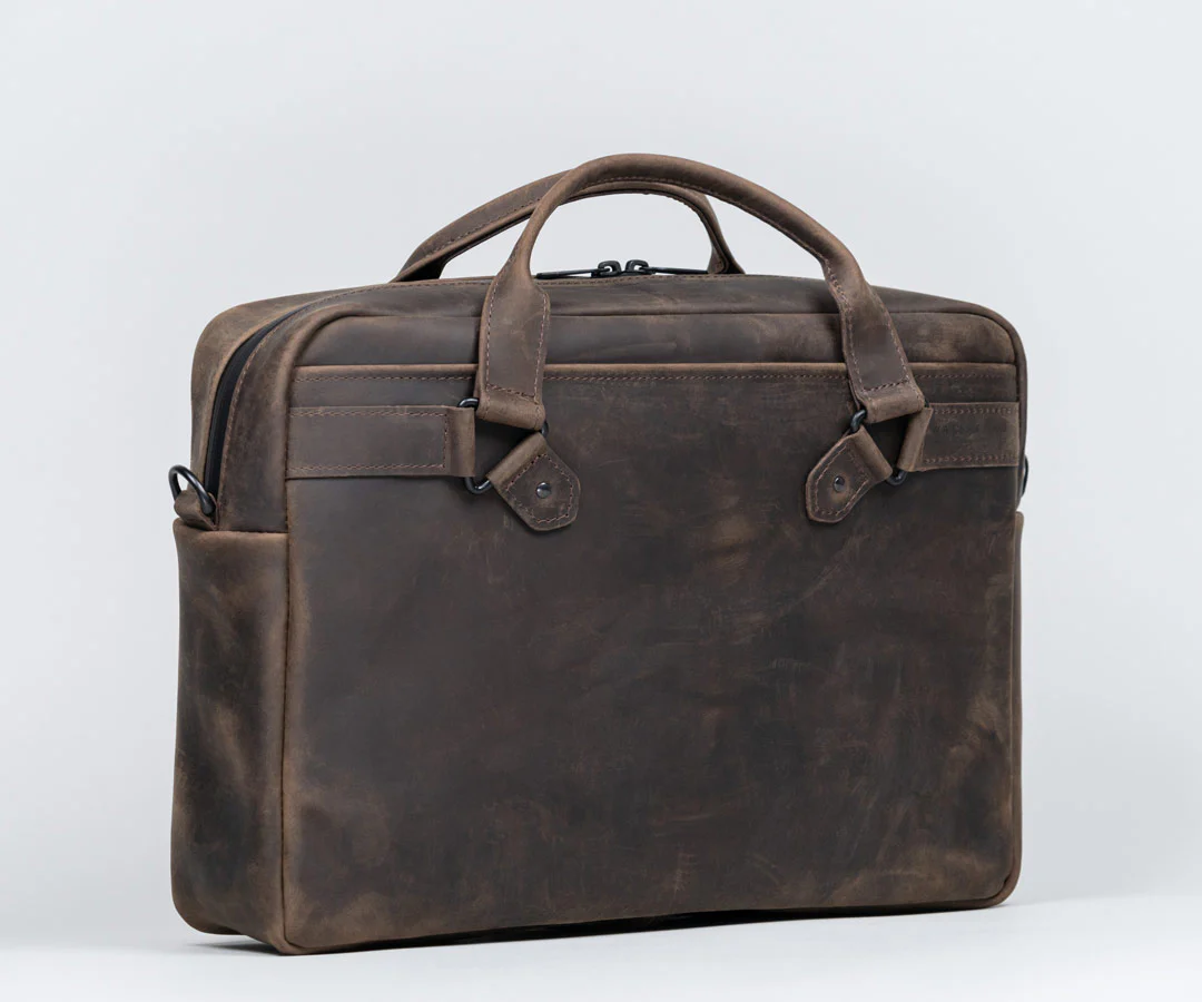 Executive Leather Laptop Briefcase - Image 13